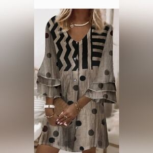 Polka dot mini dress. New with tags. Small Elastene-polyester